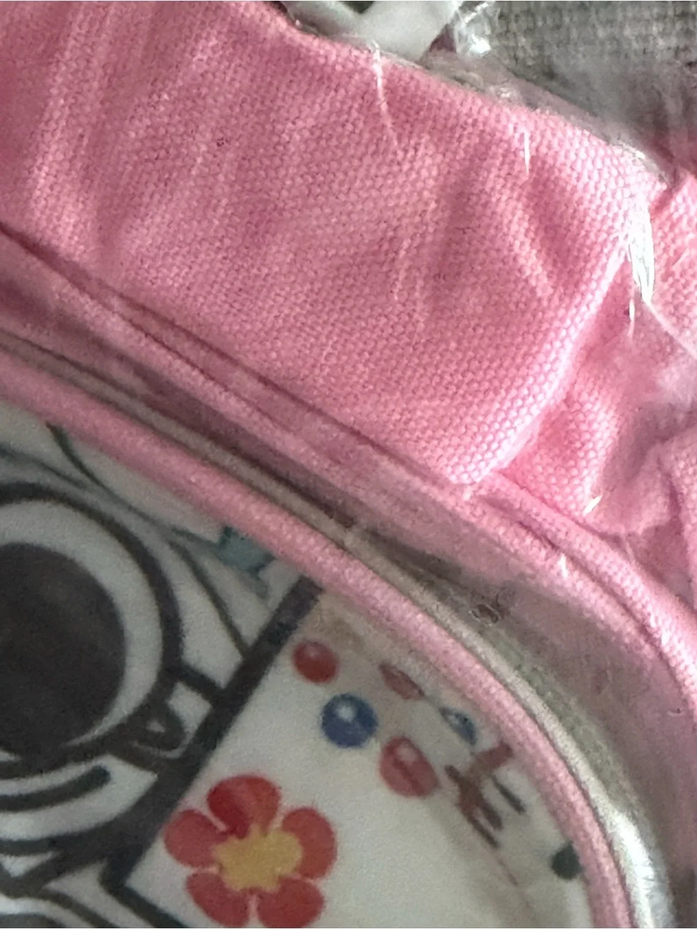 NEDISP Hello Kitty White Comic Collage Kids BOOKSACK with Pink/Gray Trim